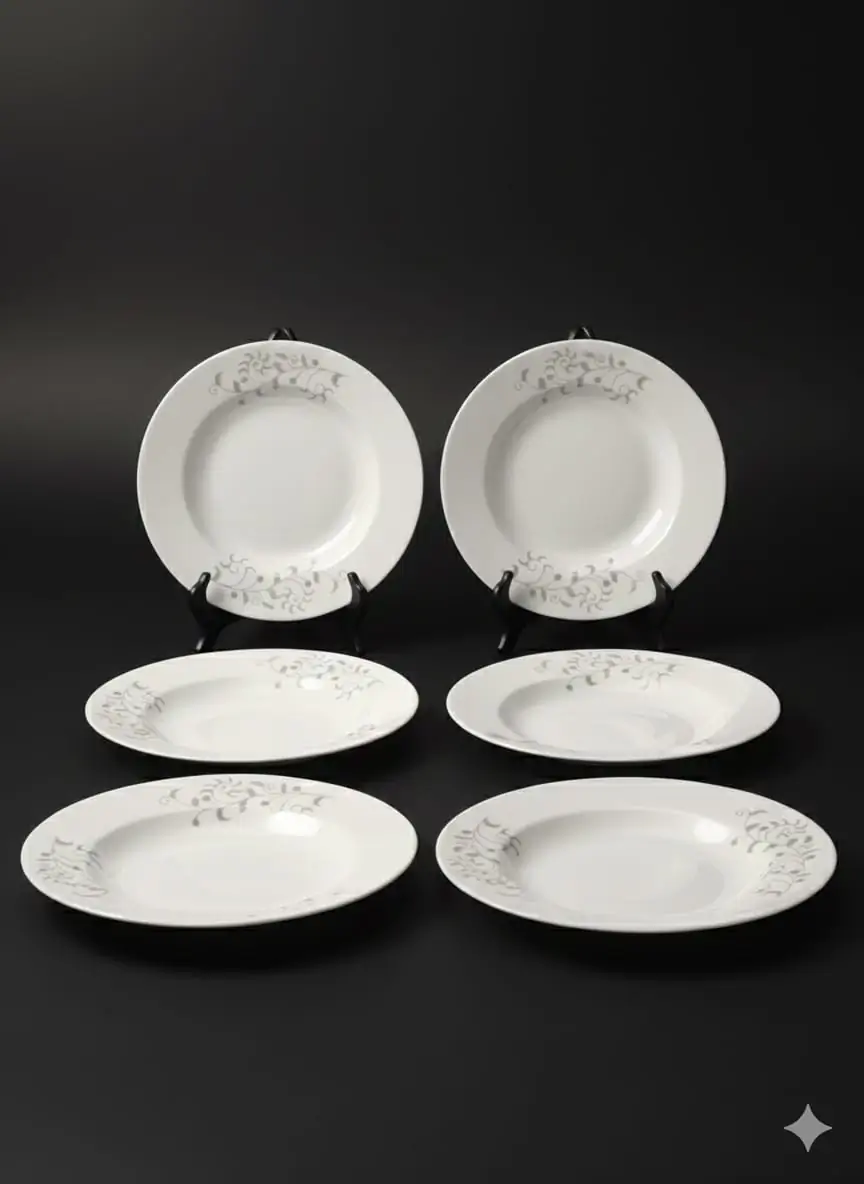 Deep flower print ceramics rice plate - Image 3