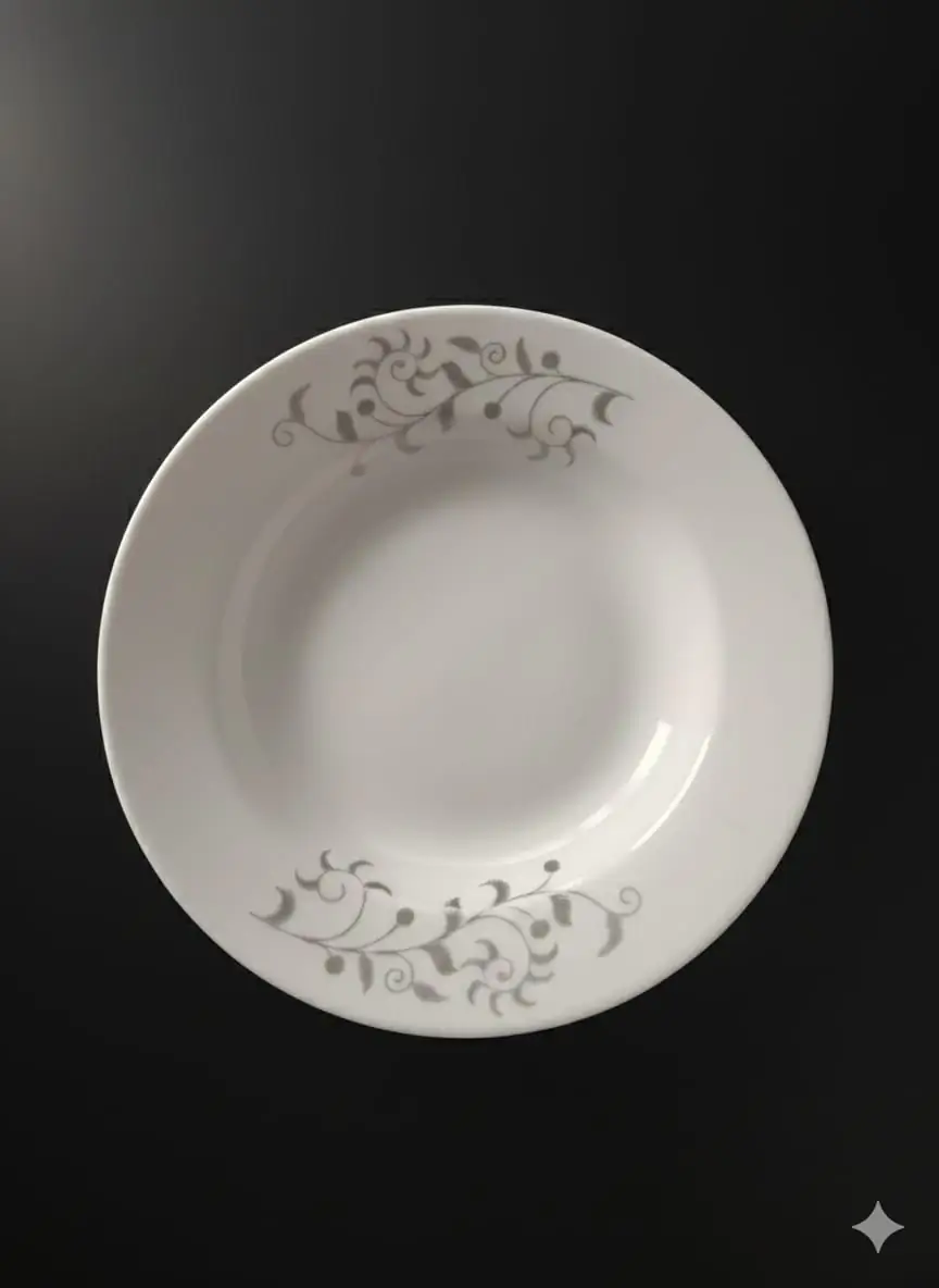 Deep flower print ceramics rice plate - Image 2
