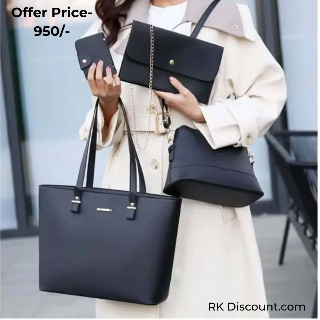 Stylish and Premium PU Leather Waterproof Bag Set – Best Choice for Women. - Image 2