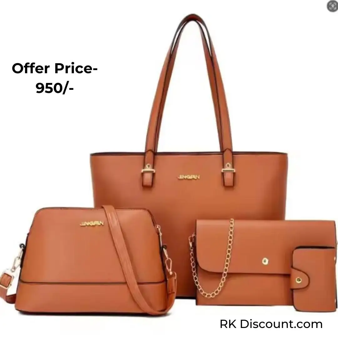 Stylish and Premium PU Leather Waterproof Bag Set – Best Choice for Women. - Image 3