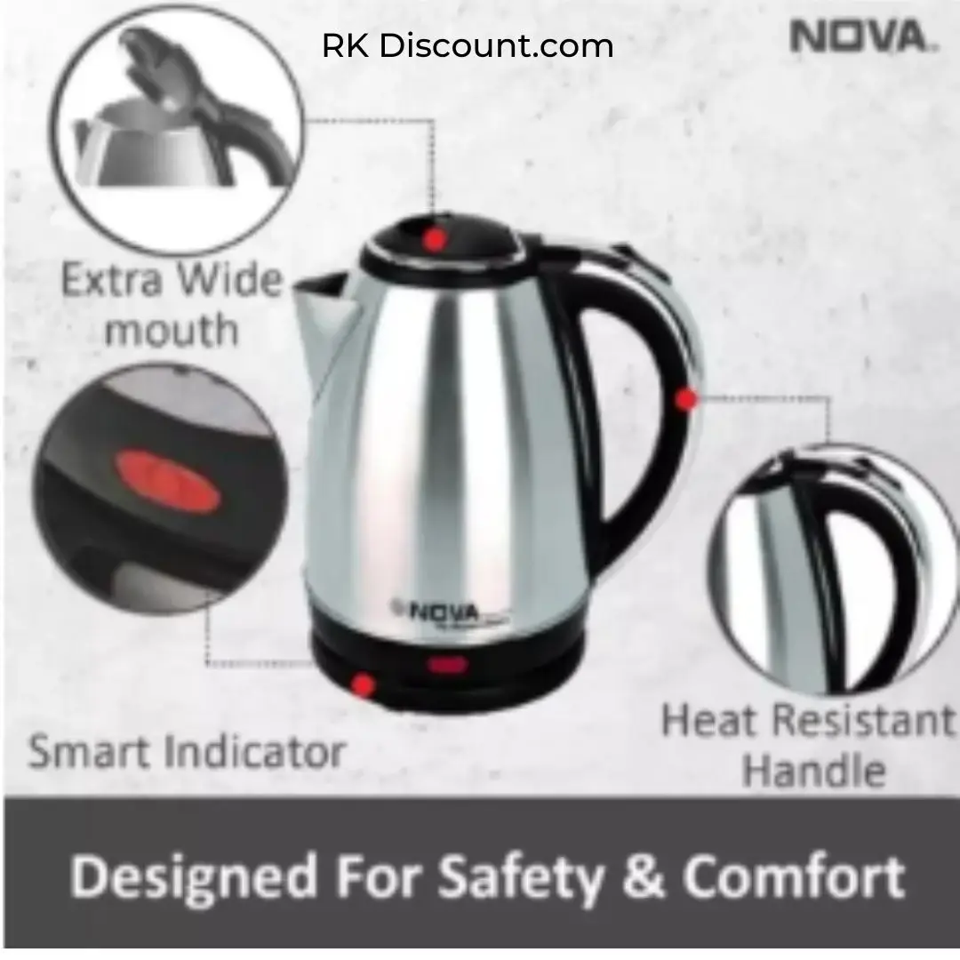 NOVA Automatic Cordless Stainless steel Electric Kettle 1.8 liter - Image 2
