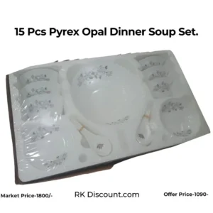 15 Pcs Pyrex Opal Glassware White Oven Safe Dinner Soup Set